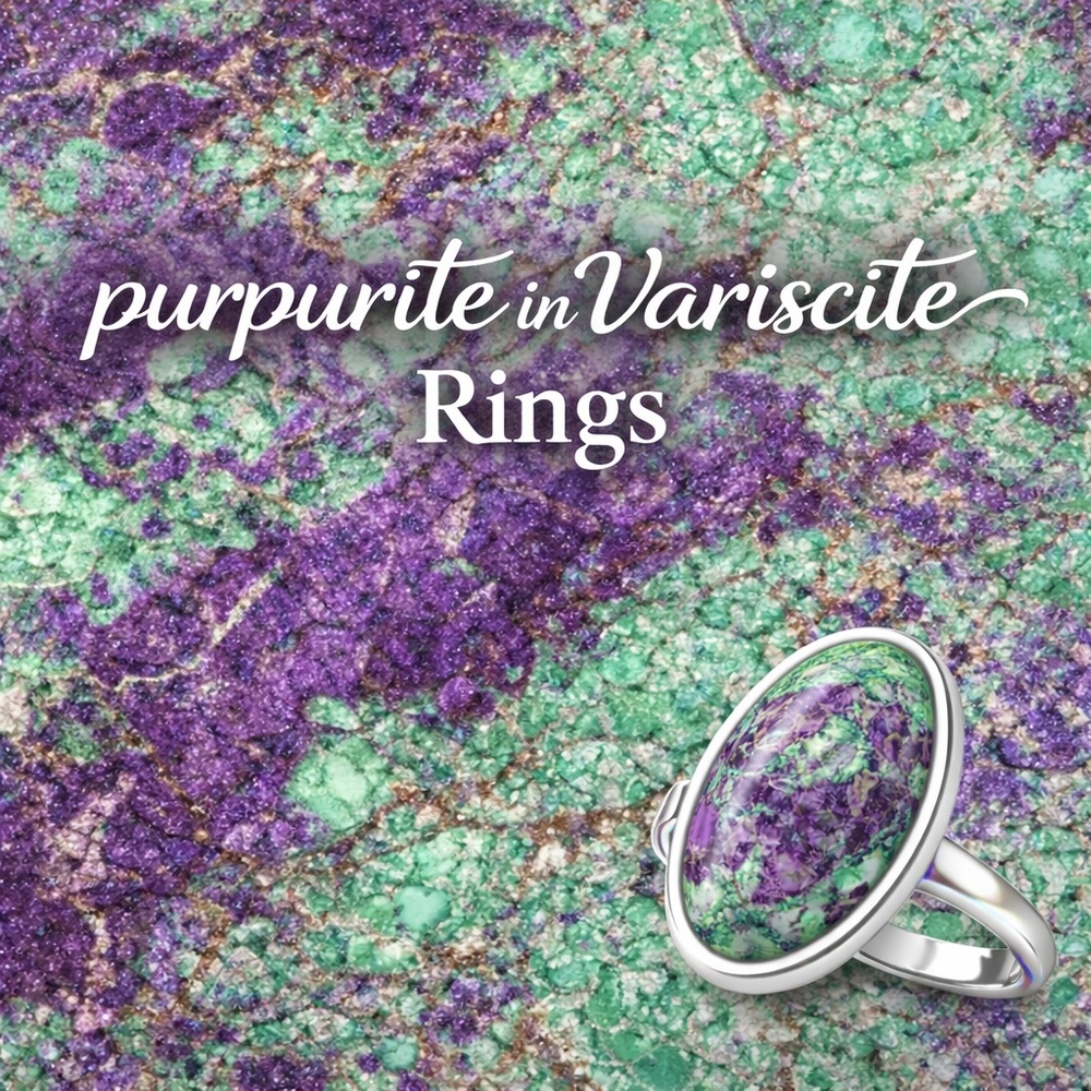 Purpurite in Variscite Rings